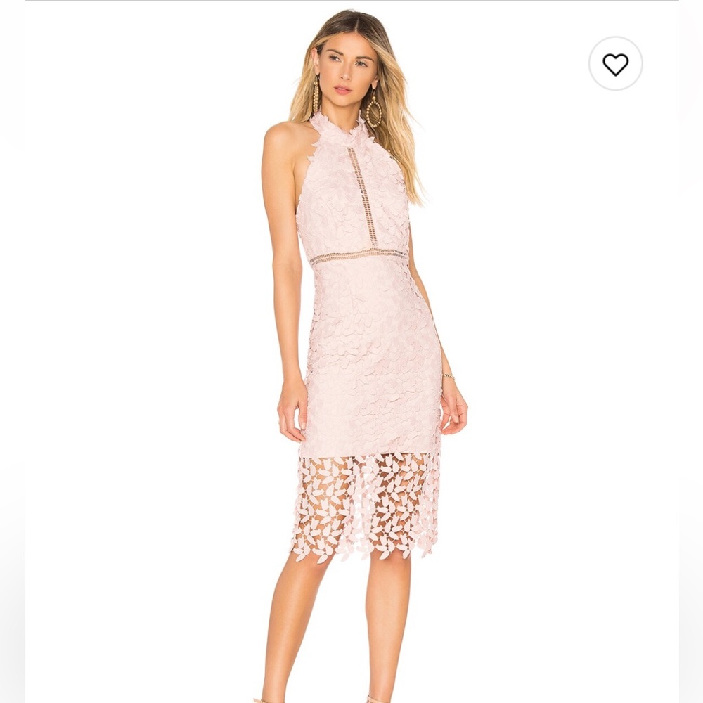 Bardot Pink Lace Midi